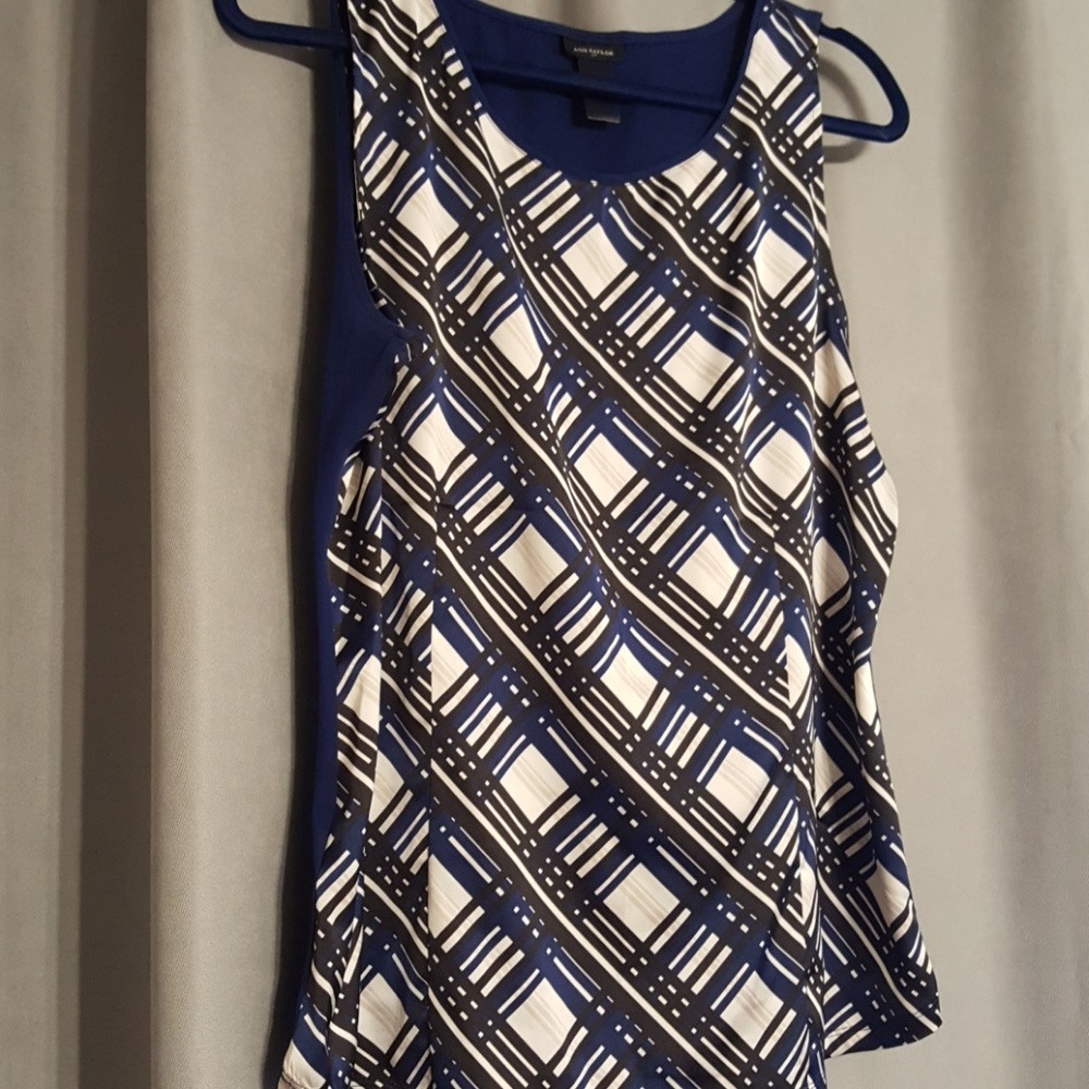 Ann Taylor silky front, jersy back shirt